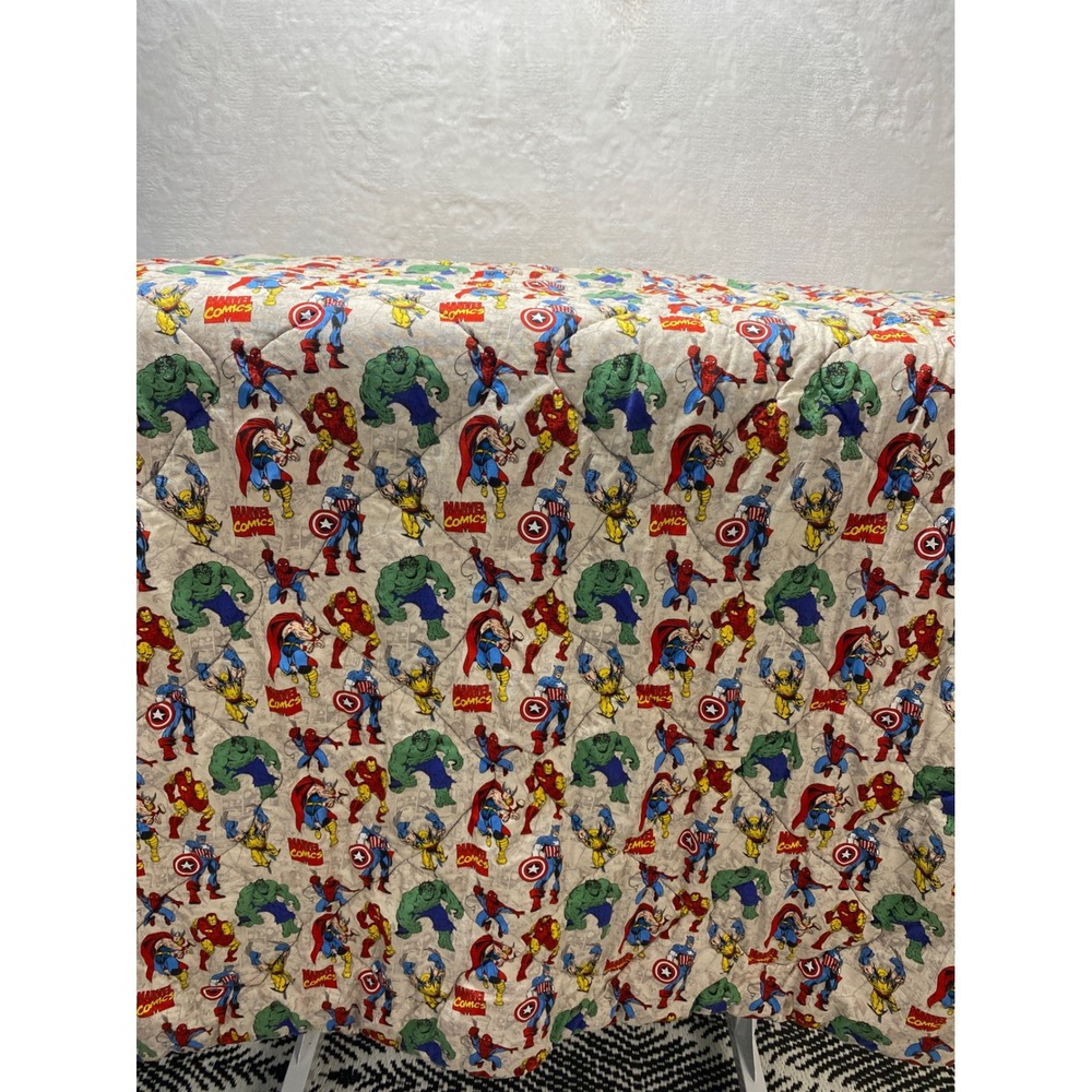 Marvel Avengers Comic Throw Blanket Homemade Superhero Iron Man Hulk Double Side